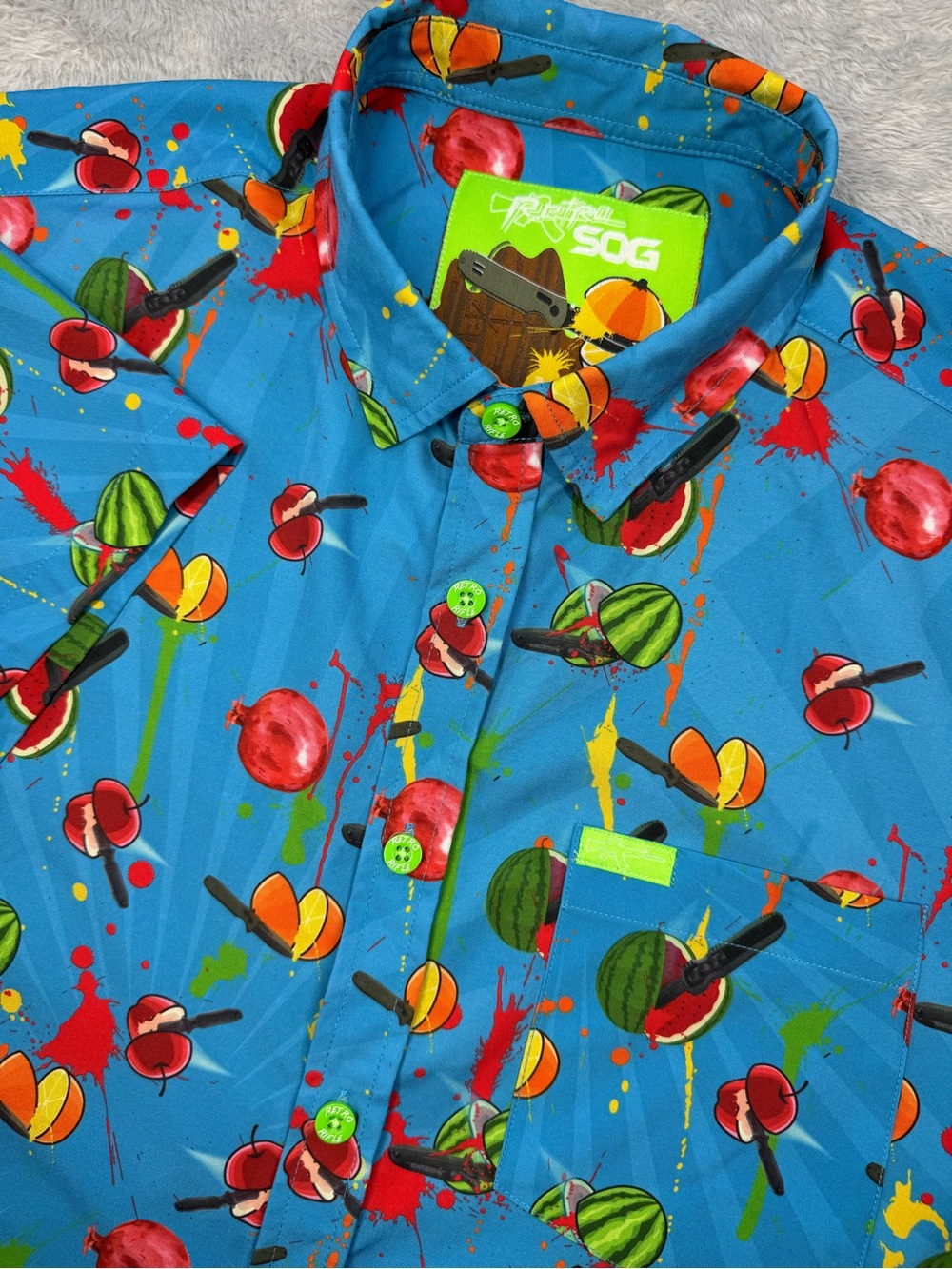 Retro Rifle x SOG Knives Fruit Knife Novelty Button Down Shirt